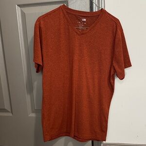 Men's V‑Neck Tee in Rust Orange